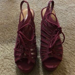 Burgundy Red Wedges